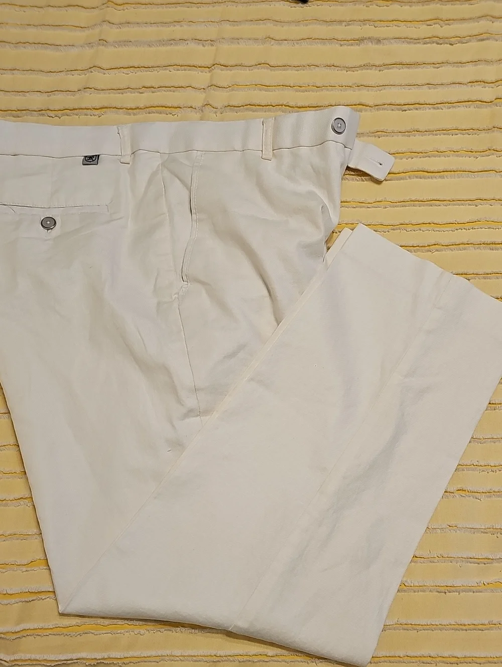 Stacy Adams Off-White Linen-Blend Trousers